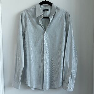 Theory Sylvain Wealth Poplin Pinstripe Button-up Shirt